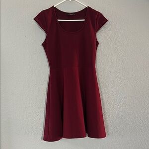 Burgundy Cap Sleeve Dress